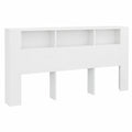 Moderner Hochglanz-Weiße Kopfteil mit Regal für Queensize-Betten, 220x18,5x104,5cm