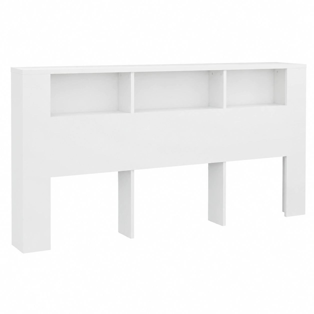 Moderner Hochglanz-Weiße Kopfteil mit Regal für Queensize-Betten, 220x18,5x104,5cm