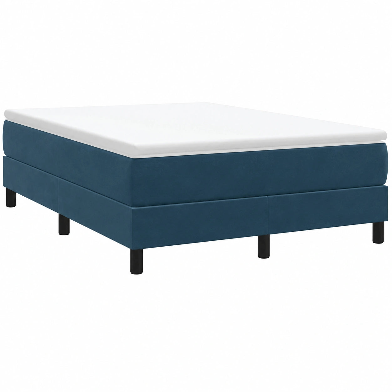 Elegantes Boxspringbettgestell 160x210 cm in Dunkelblauem Samt, Stabiler Unterbau mit Lattenrost für Ihr Schlafzimmer