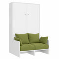 Itamoby Bett Kentaro 120 cm mit Sofa, Esche Weiß und Grün, Queen-Size
