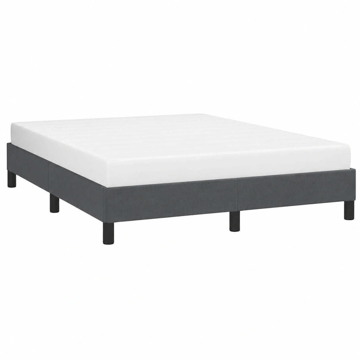 Königin-Size Samtbettgestell in Dunkelgrau 152x203 cm - Ohne Matratze