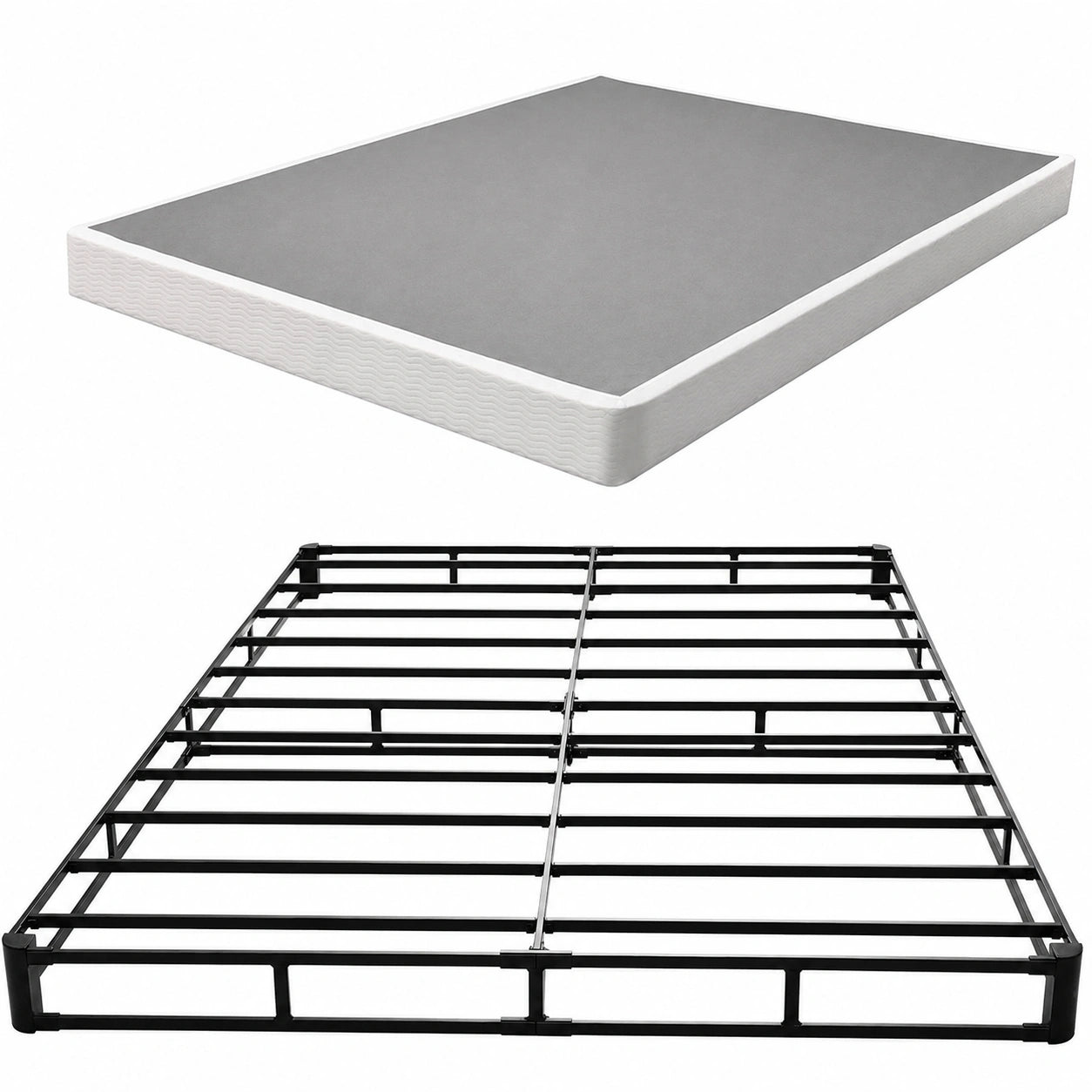 VEVOR Metall-Boxspringbettgestell Queen-Size mit Waschbarem Bezug, 201 x 151 cm