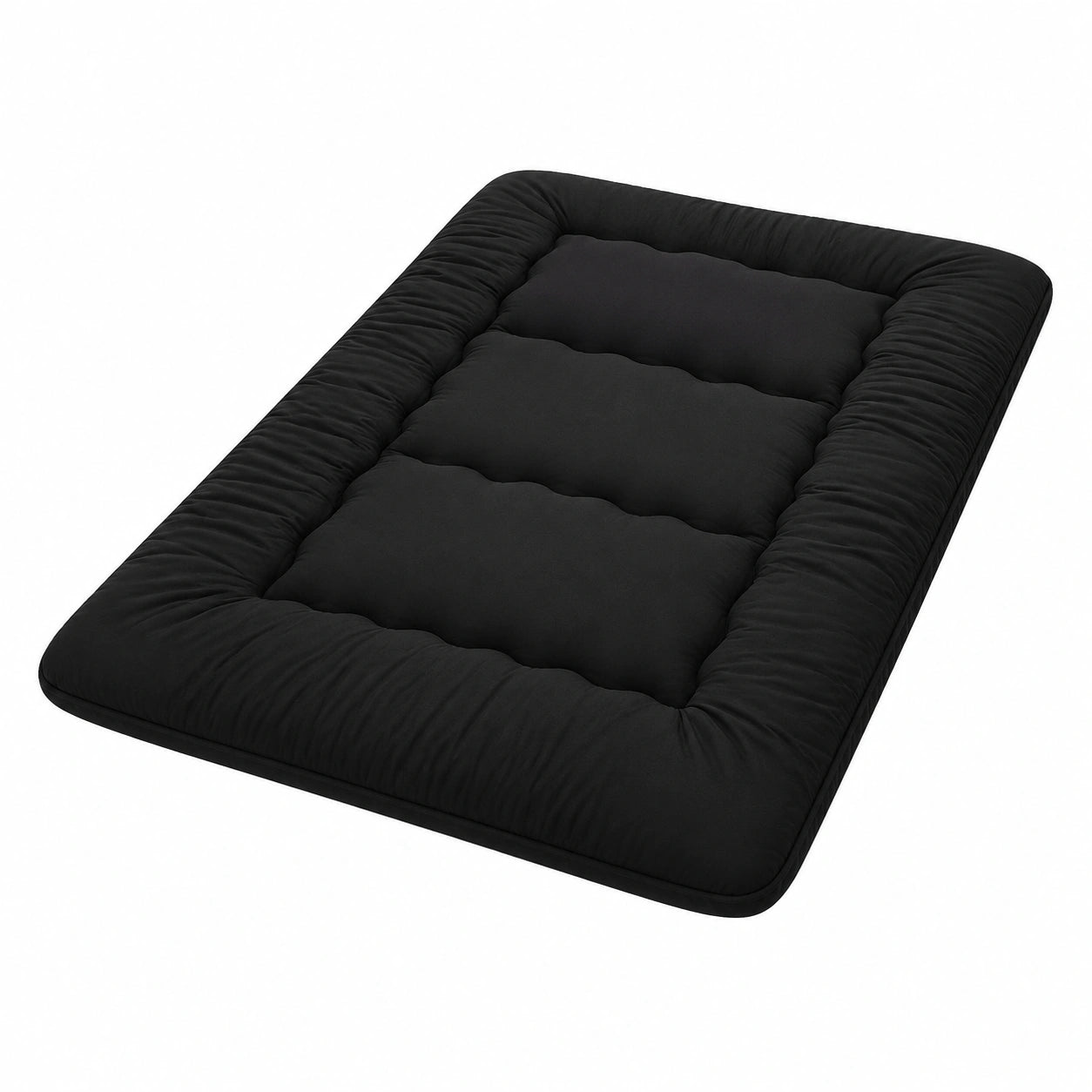 MAXYOYO Tatami Futonmatratze, 10 cm dick, faltbar, ideal für Schlafsäle, Queensize, Schwarz