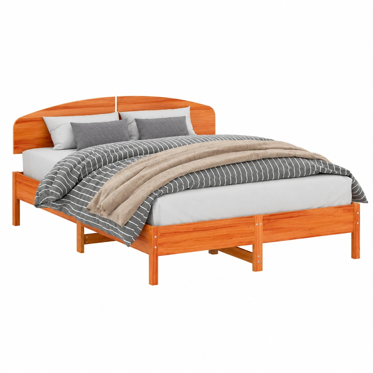 Massivholz-Kopfteil Kiefer 160 cm für Queen-Size-Bett, langlebiges Design, einfache Montage