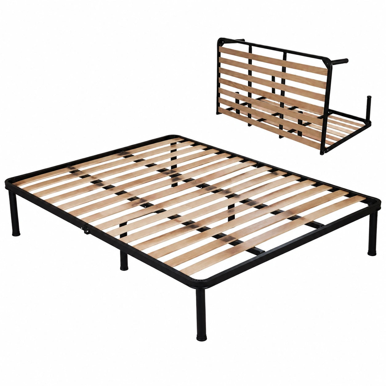 Hochwertiger 160x200 cm Klappbarer Lattenrost, Orthopädisch, Stahlverstärkt, Mit Abnehmbaren Füßen