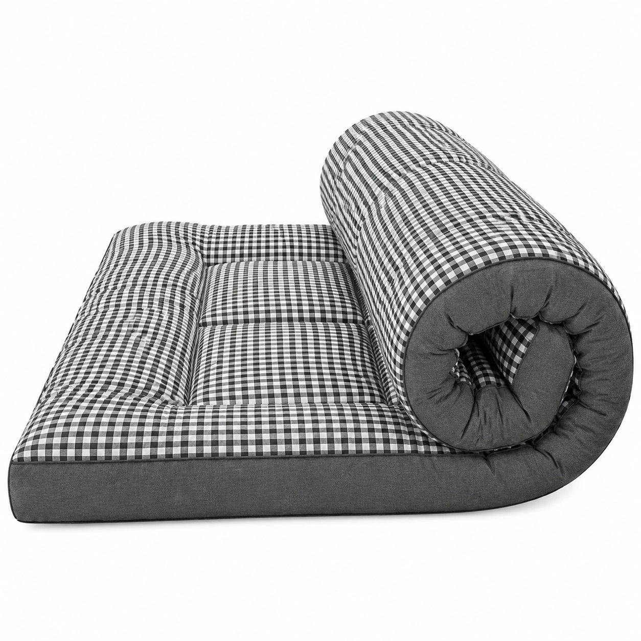 Dickes Futon Matratzenauflage, tragbar und aufrollbar für Einzel-, Doppel- und Queensize-Betten, ideal für Camping, Sofa und Gästebett, atmungsaktive Schlafunterlage