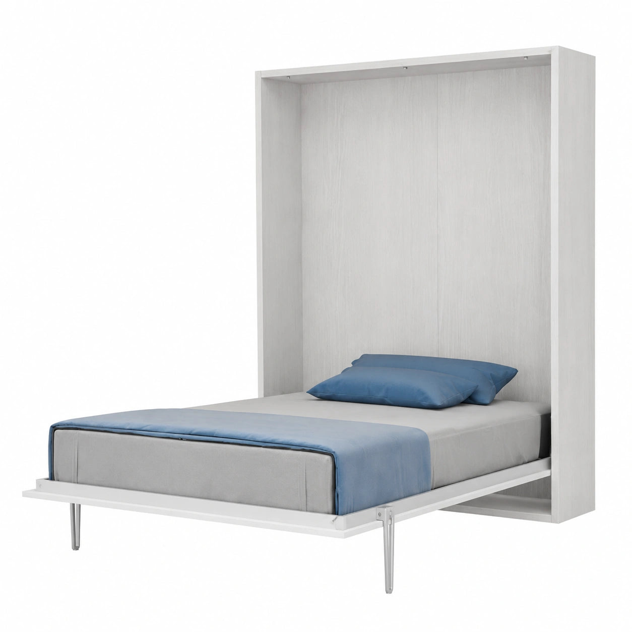 IMAGO FACTORY Kento – Multifunktionales Wandklappbett ohne Matratze, platzsparendes Design, weiß lackiert