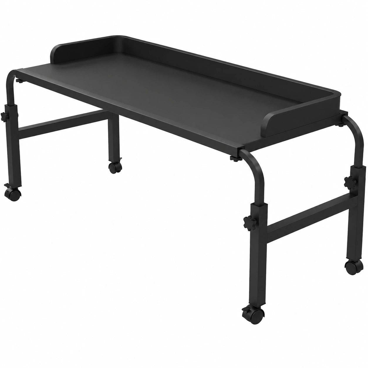 Multifunktionaler Betttisch mit Rollen, höhenverstellbar für Kingsize-/Queensize-Betten, platzsparender Laptoptisch für Homeoffice