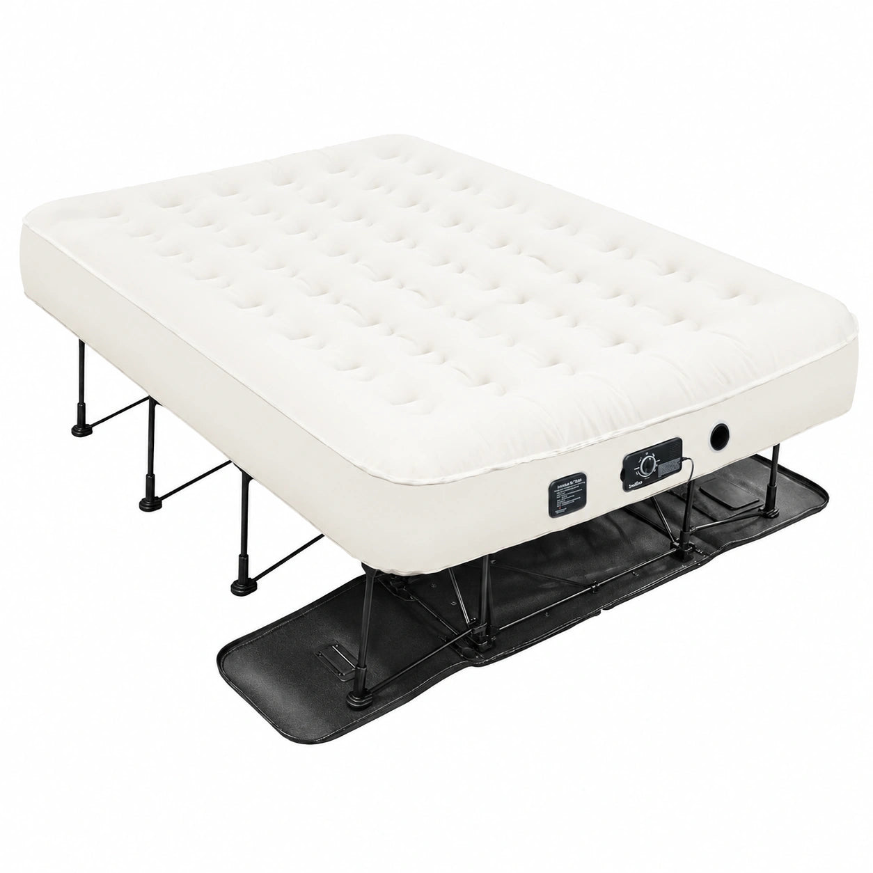 Selbstaufblasbares Queensize-Luftbett mit Rahmen und Tragetasche, ideal für Gäste und Camping