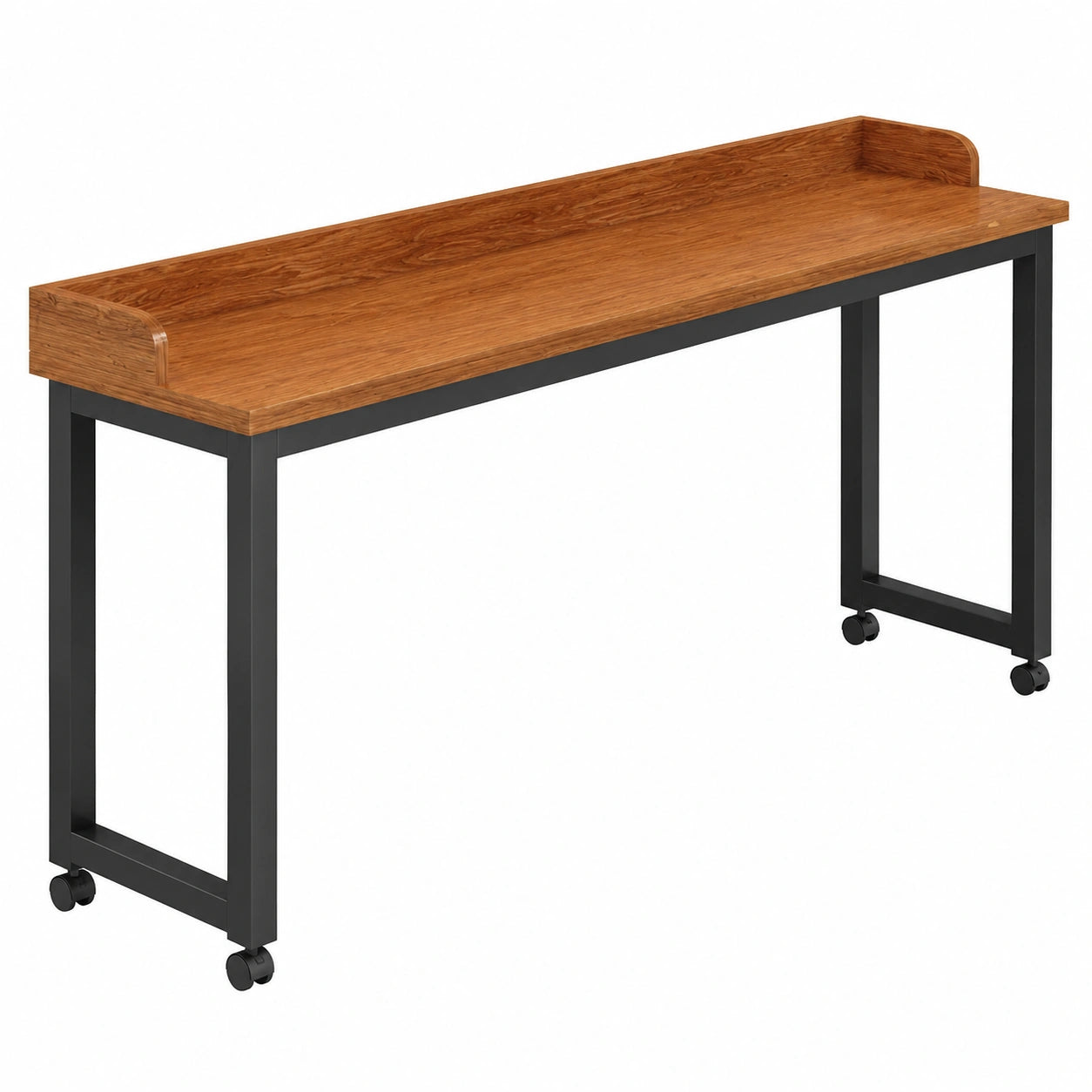 Verstellbarer Betttisch mit Rollen für Queensize-Betten, Steharbeitsplatz, Eiche, 67x16x31 Zoll