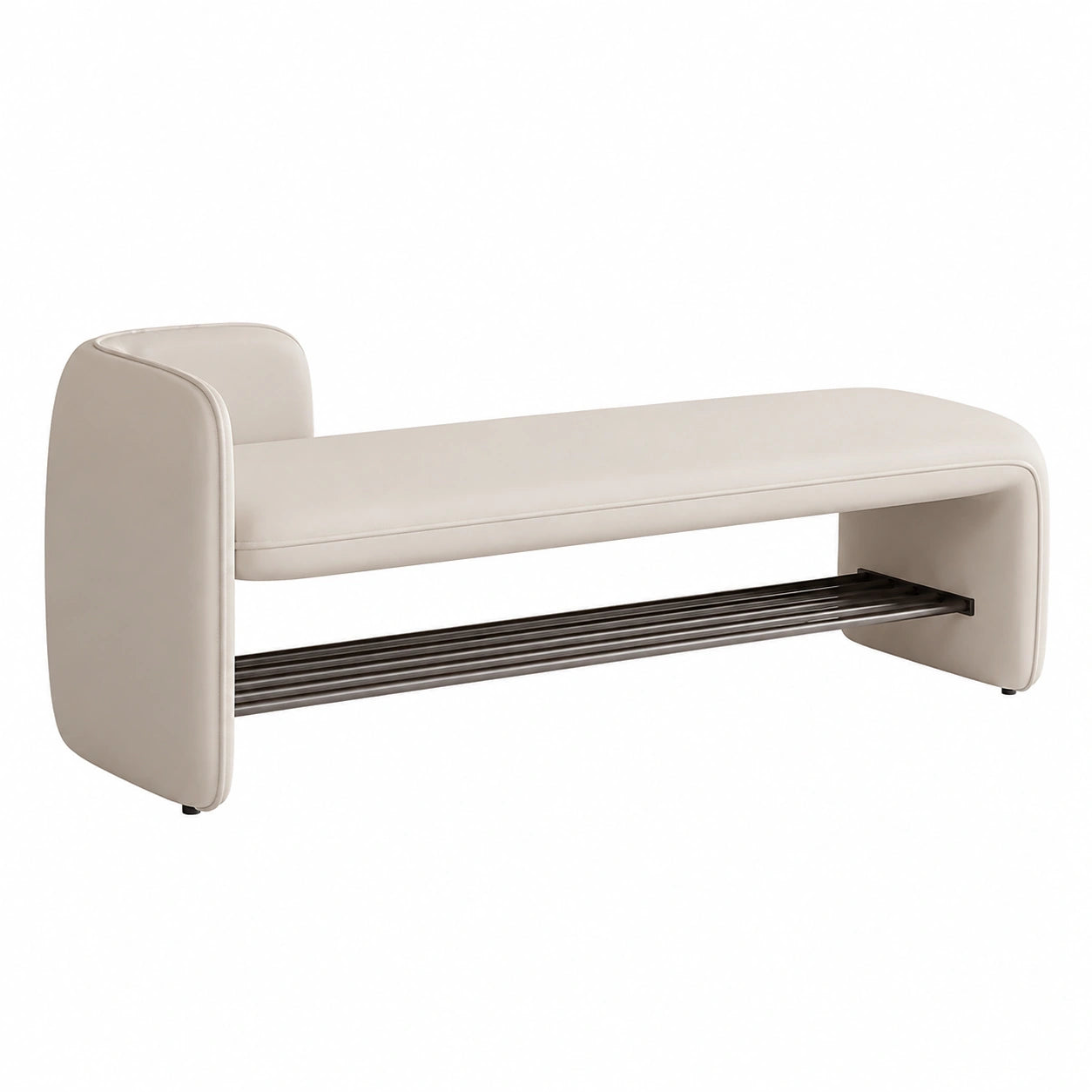 Ottomane mit Stauraum und Sitzmöglichkeit, Schuhregal für Schlafzimmer und Flur, passend für King- und Queensize-Betten, 100 x 40 x 55 cm, Weiß