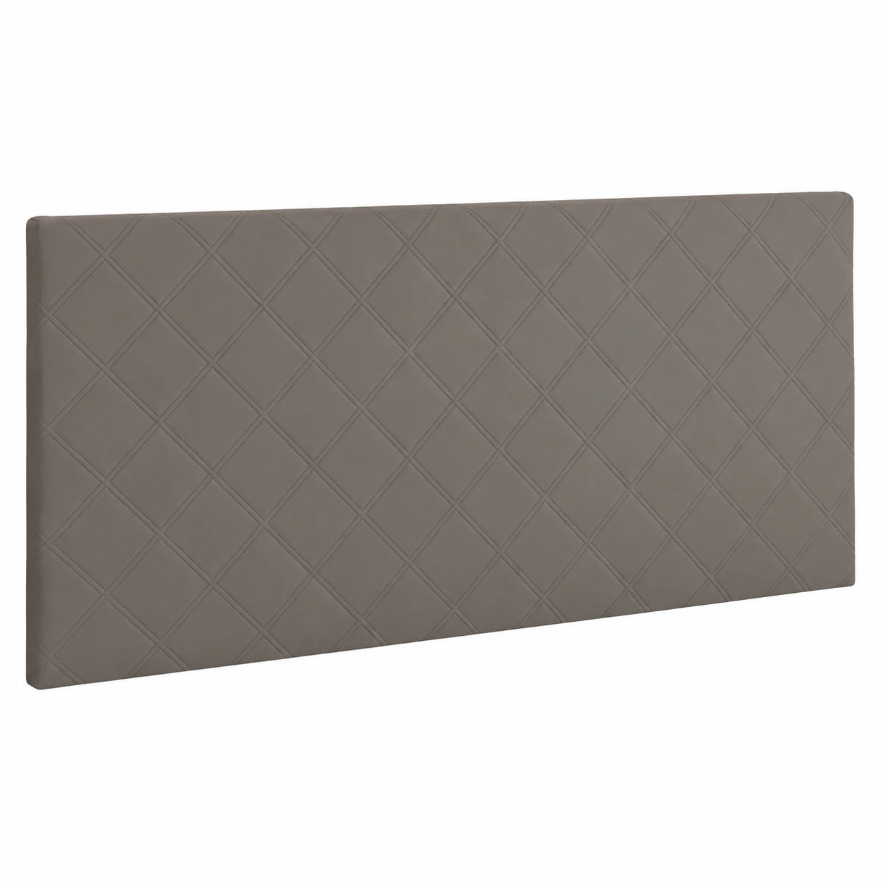 Talamo Italia Queensize-Bett mit Wandkopfteil aus Ökoleder, 100% Italienisch, Taubengrau, 130x60 cm
