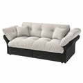 Multifunktionales Schlafsofa aus Velours, 190 cm, mit Kissen und Tufting, in Hellgrau für Gäste und Wohnzimmer