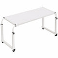 Höhenverstellbarer Betttisch, weiß, 120 x 45 cm, ideal als mobiler Steharbeitsplatz