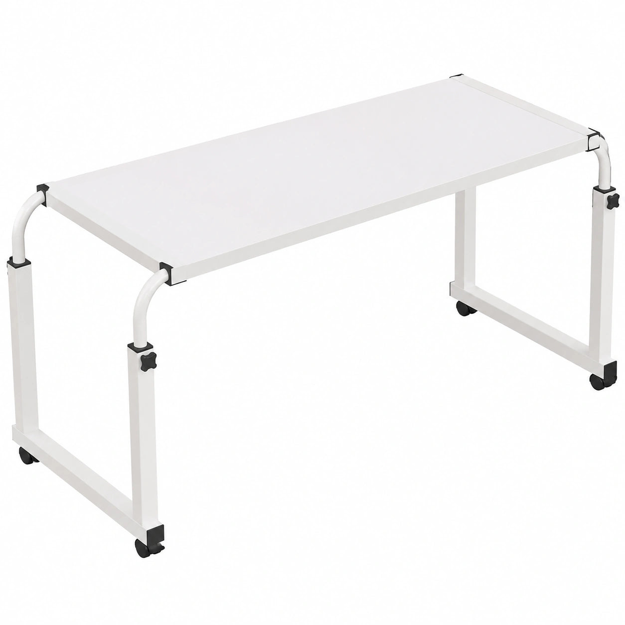 Höhenverstellbarer Betttisch, weiß, 120 x 45 cm, ideal als mobiler Steharbeitsplatz