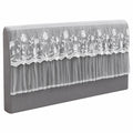 Eleganter Kopfteilbezug für Betten, Spitzenbesatz, waschbar, staubdicht, für Queensize- und Kingsize-Betten, graue Möbelschutzabdeckung, 85x180cm