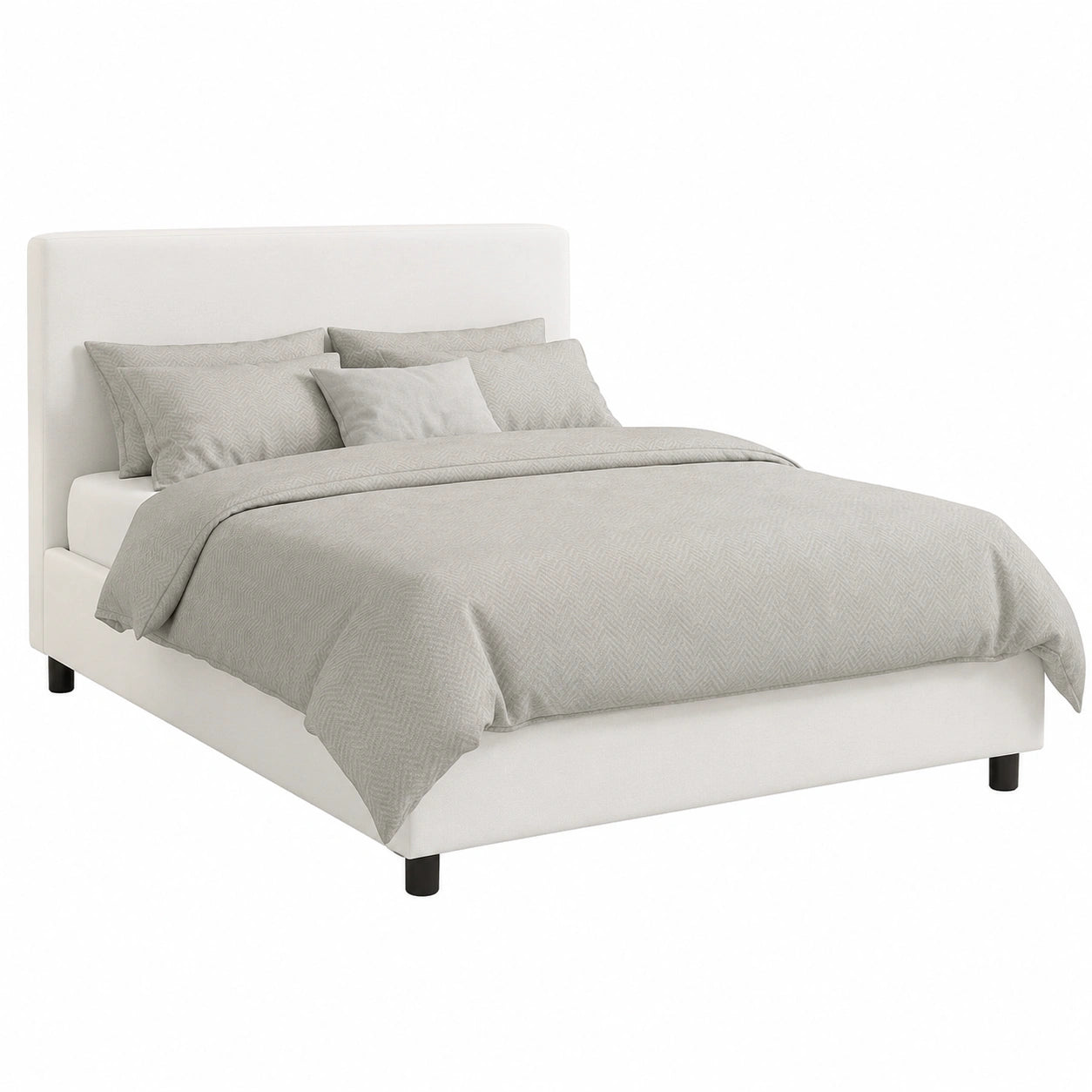 Talamo Italia - Queensize-Bett Artemisia mit Stauraum, Kunstleder, 100 % italienische Herstellung, für Matratzen 120 x 190 cm, Frontöffnung, Farbe Weiß