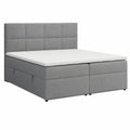 Komfortables Boxspringbett mit Stauraum und H2/H3 Matratze in Grau, 180 x 200 cm