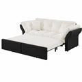 Beiges Velours Schlafsofa 190 cm, 3-in-1 Funktion mit Kissen, Modernes Ausziehsofa