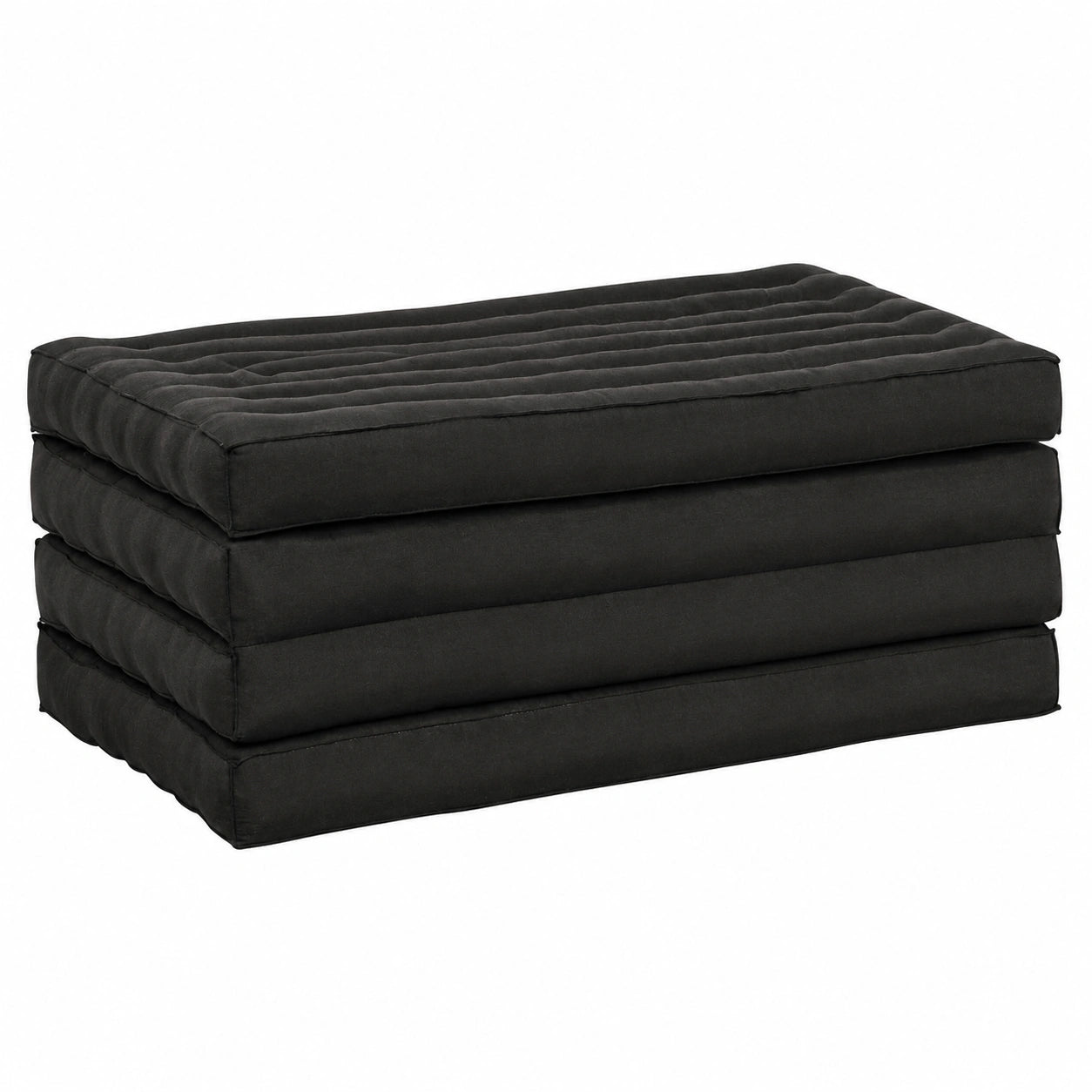 Faltbare Kapok-Matratze 200x80x8cm - Nachhaltige Gästematratze, Yoga- und Gartenmatte, ökologisches Klappbett (Schwarz)