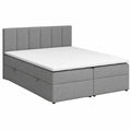 Boxspringbett Lisa mit Stauraum und Komfortmatratze H2/H3, inkl. Topper, Grau, 180x200 cm