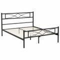 Hochwertiges Metallbett 140 x 200 cm mit Lattenrost und Stauraum - Schwarz